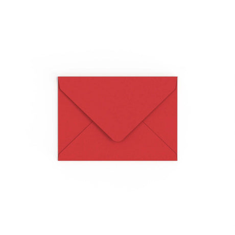 C6 Cherry Red British Made Gummed V-Flap Envelope (114 x 162mm)