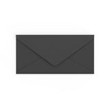 DL Black British Made Gummed V-Flap Envelope (110 x 220mm)