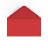 DL Cherry Red British Made Gummed V-Flap Envelope (110 x 220mm)